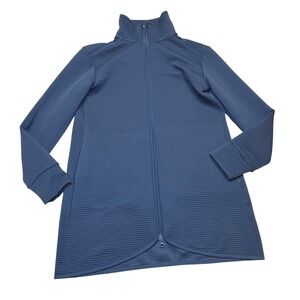 MPG long fit full zip atheletic jacket pockets with stretch size Medium Blue